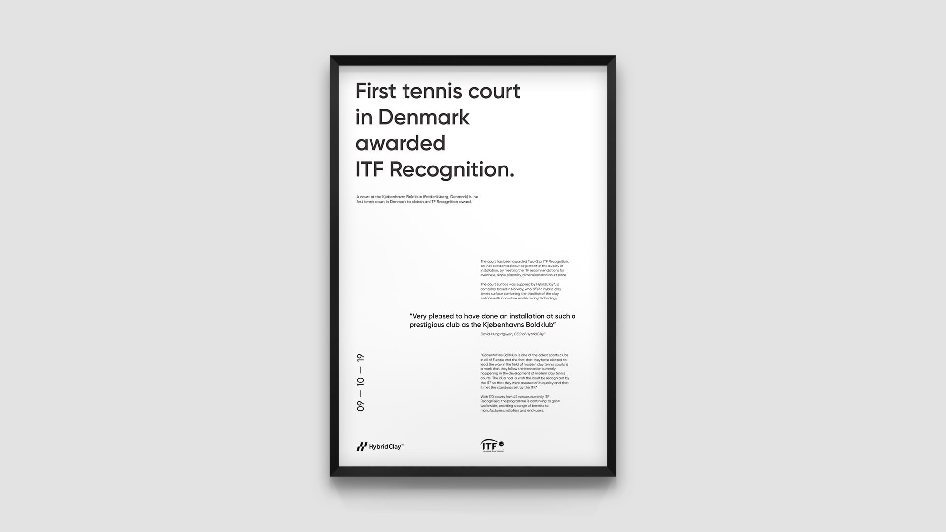 First tennis court in Denmark awarded ITF recognition